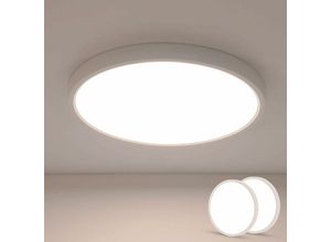 Image of Goeco - 2er-Set 24-W-LED-Deckenleuchte, ultradünne Deckenleuchte Ø30 cm, rund, IP44, moderne weiße Beleuchtung für Badezimmer, Schlafzimmer, Küche,