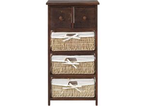 0634065299408 - Mobili Rebecca - Rebecca Mobili Nachttisch 3 Körbe 2 Schubladen Holz Weiden braun Shabby 80x40x27 0634065299408 - Mobili Rebecca - Rebecca Mobili Nachttisch 3 Körbe 2 Schubladen Holz Weiden braun Shabby 80x40x27