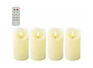 8720194938966 - Led Kerze Wachs 4 Stück Indoor 13 cm creme Weihnachtskerzen - Kaemingk