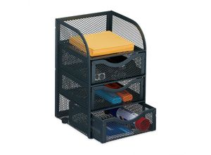 4052025445614 - Relaxdays - Schreibtisch Organizer 4 Fächer Mesh-Design HxBxT 21x125x13 cm Utensilienbox mit Schubladen anthrazit