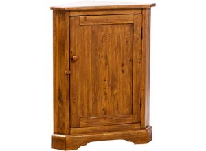 3000005069924 - Biscottini - Landhaus-Eckschrank aus massivem Lindenholz mit Nussbaum-Finish L50xPR50xH92 cm Made in Italy