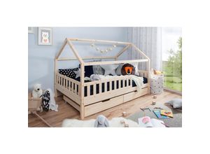 4251105962854 - TiCAA Kinderbett Hausbett Kay 100x200 inkl Schubkästen Kiefer natur 4251105962854 - TiCAA Kinderbett Hausbett Kay 100x200 inkl Schubkästen Kiefer natur