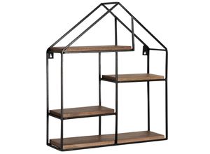 4255632532139 - Wandregal in Haus-Form 50x60x14 cm aus Mango Massivholz und Metall – KADIMA DESIGN 4255632532139 - Wandregal in Haus-Form 50x60x14 cm aus Mango Massivholz und Metall – KADIMA DESIGN