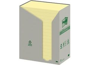 4054596722897 - Haftnotiz Recycling Notes Tower 127 x 76 mm (B x H) gelb 100 Bl Block 16 Block Pack 16 Stück