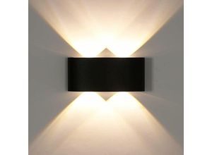 Image of Led -Außenwandlampe, 12W moderne unten Lampe Wandleuchte 1200 lm, wasserdichte Wandbeleuchtung IP65 für Wohnzimmer Badezimmer, 3000k heiß weiß