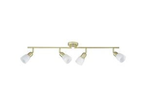 4004353056307 - BRILLIANT Lampe Sofia Spotrohr 4flg messing weiß-alabaster 4x D45 E14 40W geeignet für Tropfenlampen (nicht enthalten) Arme drehbar   Köpfe schwenkbar