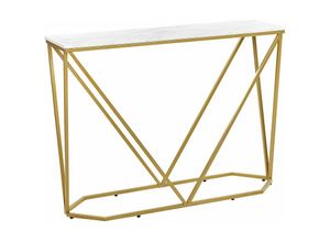 4255664826060 - Beliani - Konsolentisch Marmoroptik Weiß   Gold Modern Elegant Edel Glamour Design für Wohnzimmer Schlafzimmer Flur