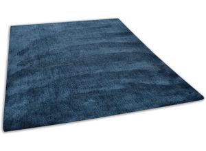 Image of Hochflor-Teppich TOM TAILOR HOME "Shaggy Teppich Cozy" Teppiche Gr. B/L: 65 cm x 135 cm, 25 mm, 1 St., blau (petrol) Esszimmerteppiche