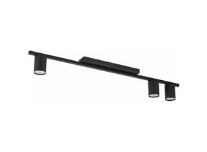 4255596630216 - Licht-erlebnisse - Deckenleuchte Metall 80 cm lang 3-flammig GU10 Deckenlampe Küche Flur - Schwarz