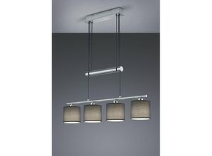 8055303632160 - Iperbriko - Aufhängung Garda Nickel 4 graue Lampenschirme aus Stoff L77 cm Trio Lighting