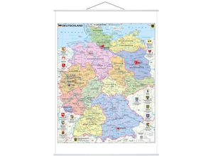 Image of Stiefel Wandkarte Großformat Deutschland politisch mit Wappen - Heinrich Stiefel, Karte (im Sinne von Landkarte)
