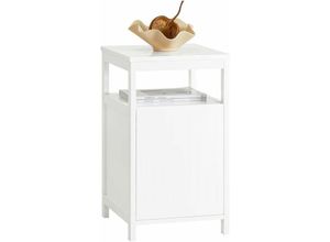 4251388628409 - Sobuy - FBT117-W Nachttisch Boxspringbett Beistelltisch schmal Sofatisch Telefontisch Nachtschrank Nachtkommode Druckertisch Weiß bht ca 35x61x40cm