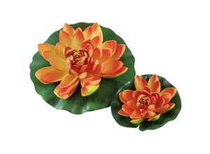 4011444606334 - Seerose orange - künstliche Teichpflanze - 30 cm - Orange - Hobby