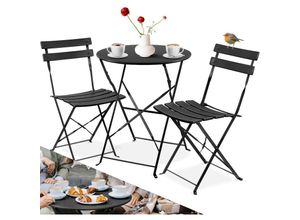 4255598308120 - KESSER® Bistroset 3-teilig Bistrotisch mit 2 klappbaren Stühle Set Balkonset Balkonmöbel Klapp-Möbel Gartenset Sitzgarnitur Gartengarnitur Gartenmöbel Sitzgruppe Metall Bistro Gartentisch inkl Abdeckung