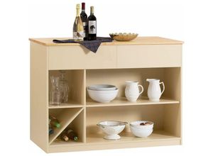 4251388619933 - Sobuy - KNL04-MI Kücheninsel freistehend Küchenschrank Highborad Kommode Schrank Sideboard Bartisch Buffet Beige bht ca 120x90x60cm