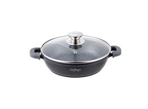 4251810861169 - Cheffinger - Servierpfanne Schmorpfanne Kochtopf Deckel Induktion Ø32cm Aluguss Topf Pfanne