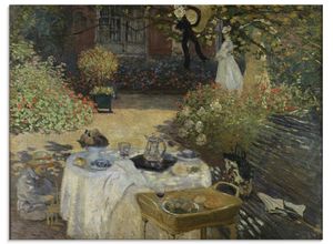 Image of Glasbild ARTLAND "Im Garten Claude Monets in Argenteuil" Bilder Gr. B/H: 80 cm x 60 cm, Glasbild Garten Querformat, 1 St., grün Glasbilder