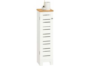 4251388621615 - Sobuy - BZR85-W Freistehend Toilettenrollenhalter Toilettenschrank Toilettenpapieraufbewahrung Badregal Badschrank Seitenschrank Badmöbel Weiß-Natur