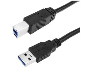 8434185546299 - Cablemarkt - Hochgeschwindigkeits-USB-Kabel mit usb 30-Anschlüssen Typ A-Stecker auf Typ B-Stecker 3 m schwarze Farbe