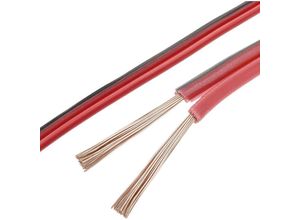 8434185550951 - Cablemarkt - Kupfer-Audiokabelspule mit 2 Leiterdrähten mit einem Durchmesser von 075 mm2 25 m rot und schwarz