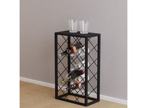 4059438817823 - [encasa] - Weinregal Amasia aus Metall 68x40x22cm Schwarz