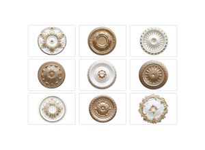 4251769659077 - Design - Stuckrosette aus eps Styropor gold - Deckenrosette Stuck Wanddeko Wohnzimmer R-12 - ø 43cm super gold