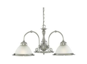 5013874209306 - American Diner - 3 Light Multi Arm Multi Arm Deckenanhänger Satin Silber Acid Ribbed Glass E27 - Searchlight