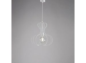 8050713213114 - Bonetti Illumina - Industrielle Hängelampe aus Eisen Weiß und Silber urban 35x h40 cm