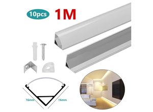 0726504954334 - Vingo - 10x1m led Aluminium Profil led Leiste Leiste Inner Alu Schiene ModelleV-form - Silber