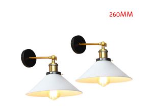 5713310861159 - 2 Stück Wandleuchte im Vintage-Stil Industri 240° Verstellbare Wandlampe Wandstrahler Licht mit Ø26cm Lampenschirm für Wohnzimmer Schlafzimmer