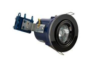 5020024513879 - Forum Lighting - Forum Yate Verstellbares feuerbeständiges Einbau-Downlight in schwarzem Chrom