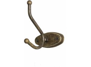 Image of Wandhaken Messing massiv Handarbeit rostfrei für Handtücher Jacken Badezimmer - Bronze Antik