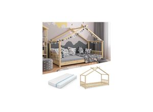 4066731029426 - Design Kinderbett Hausbett Natur Kinderhaus Holzbett 90x200 Massivholz