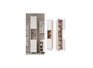 4251421901865 - VICCO Badschrank FYNN 190 x 30 cm Eiche Sonoma - Badezimmer Hochschrank Badregal