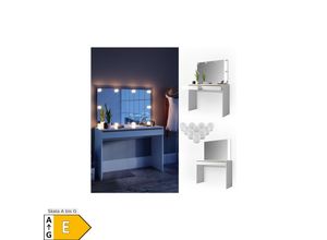 4251421929241 - Schminktisch Emma Frisiertisch Frisierkommode Kommode Weiß Sonoma inklusive Spiegel und LED-Lichterkette 4251421929241 - Schminktisch Emma Frisiertisch Frisierkommode Kommode Weiß Sonoma inklusive Spiegel und LED-Lichterkette