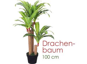 4260360535437 - Drachenbaum Künstlich Kunstbaum Kunstpflanze Kunstbaum Künstliche Pflanze Künstlicher Baum Deko Innendekoration 100 cm Decovego