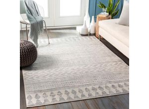 0889292545679 - Berberteppich Kurzflor Wohnzimmer Skandi Boho Design Grau und Elfenbein 140 x 200 cm - Surya