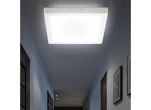Image of Led Aufbaupanel Deckenlampe Deckenleuchte Wohnzimmerlampe Flurleuchte, Kunststoff weiß quadratisch, 12W 1200lm 3000K warmweiß, l 16,7 cm