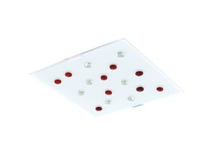 9002759934187 - Eglo - Hochwertige led Decken Leuchte Glas Steine rot weiß klar Beleuchtung Lampe satiniert 93418