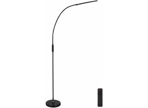 4255664833020 - Stehlampe led Schwarz Metall und Kunststoff 220 cm Dimmbar Verstellbar mit Timer Fernbedienung Bogenform Langes Kabel mit Schalter Bogenlampe