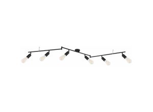 4059157177628 - Etc-shop - Spotleuchte schwarz Deckenlampe schwarz Metall Spots Deckenleuchte schwenkbar 6 Flammig 6x E27 LxBxH 180 x 85 x 185 cm