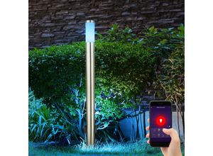 Image of Aussenlampe mit Steckdosen Außensteckdose mit Licht Garten Aussensteckdose Edelstahl, App Steuerung dimmbar, 1x Smart rgb led 5W 2700-6400K, DxH