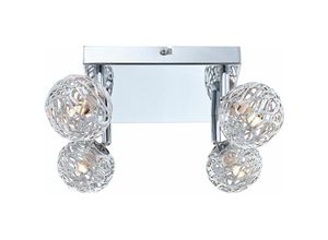 4059157063105 - Etcshop - Deckenleuchte Kugeln chrom Wohnzimmerlampe led Deckenlampe Geflecht Flurlampe schwenkbar Metall 4x 4W 4x 400lm warmweiß LxBxH 25x20x15 cm