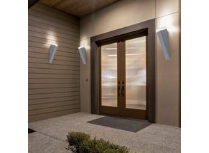 Image of Etc-shop - Außenwandlampe Wandleuchte Wandlampe, Fackel Eingangsbereich Terrasse, IP44, Edelstahl silber, HxBxT 30,5x7,5x8,5cm, 3er set