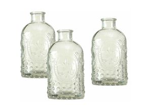 4260700651698 - Spetebo - Glas Vasen 12 cm - 3er Set - Tischvase Blumenvase Tisch Deko Klarglas Flasche