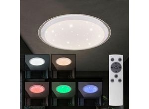 Image of Deckenlampe Alexa Smart Deckenleuchte Alexa Lampe Deckenlampe, Sterneneffekt Dimmbar RGB CCT Nachtlicht App- Sprach Steuerung, Metall weiß, 1x LED