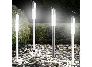 4250525380859 - - monzana® led Solarlampe für Außen 4er Set Wetterfest Edelstahl Garten Balkon Solarleuchte Gartenleuchte Solar Wegeleuchte