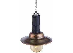 4059157232044 - Etc-shop - led Solarlampe Hängeleuchte Balkonlampe Industrial Außenleuchte Laterne Metall dunkel Glas klar DxH 155x50 cm