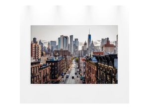 4059432205077 - Leinwandbild AS CRÉATION New York Views Bilder Gr B H 90 cm x 60 cm New York Querformat 1 St grau (braun grau weiß) Leinwandbilder Skyline Bild Keilrahmen Großstadt