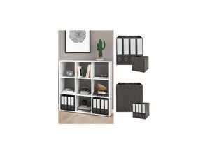 4066731049578 - Raumteiler Würfelregal Standregal Nove Weiß Faltbox Wohnzimmer Regal 104x108 cm modern Ablage 9 Fächer Dekoregal Ordnerregal Aufbewahrung